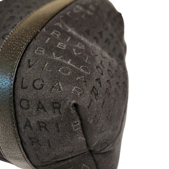 Authentic Bvlgari Canvas Monogram Tote with Leather Trim Black - Picture 10 of 14